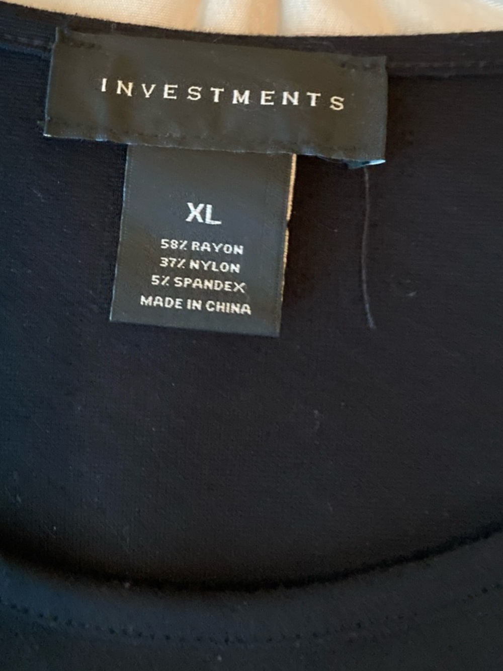 Investments Black Long-Sleeve Top with Contrast Stitching - Picture 3 of 4